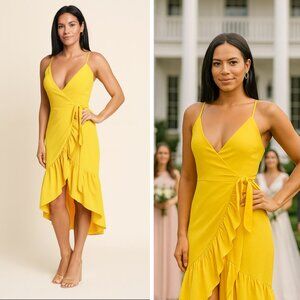 Dress the Population Delphine Dress Canary Yellow Medium